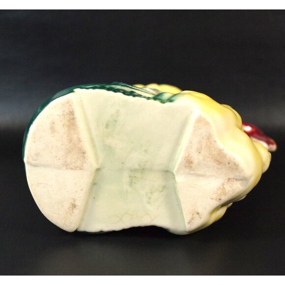 Vintage Ceramic Planter Hen and Chicks 1950s American Bisque Chicken Rooster - Picture 4 of 5